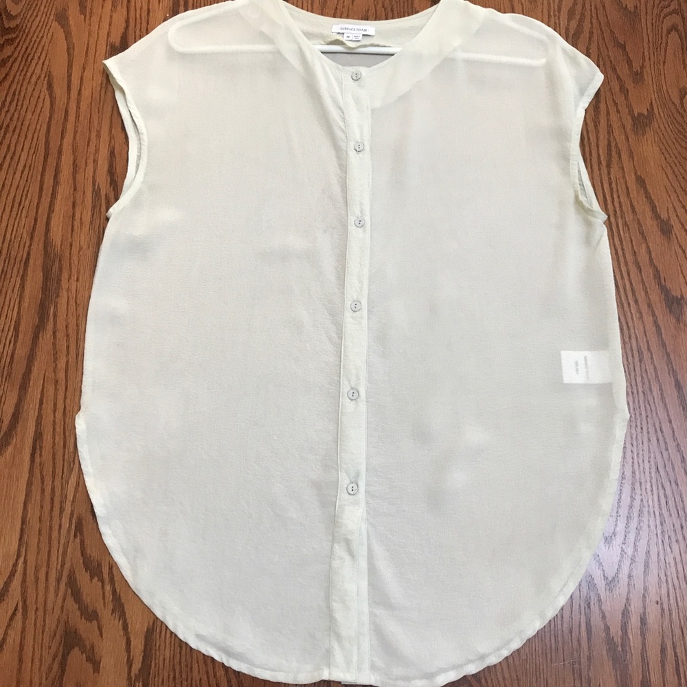 Surface to Air button down silk ice blue 36/small